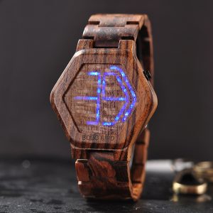 New LED Wooden Men Wristwatch