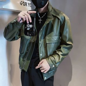 New Spring And Autumn Pilot Leather Jacket For Men