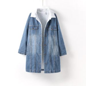 Quality Vangull Fur Denim Bomber Jacket For Women