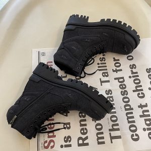 New Thick Bottom Ripped Retro Martin Boots For Men