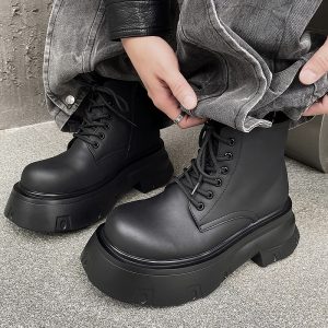 New Black Platform Martin Boots