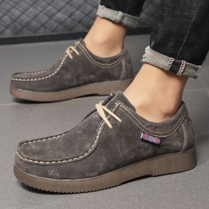New Trendy British Style Leather Sneakers For Men