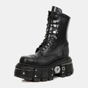 New Dark Metal Thick Bottom Knight Boots