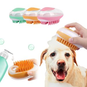 New Soft Silicone Dog Cat Bath Brush 2-in-1 Pet Massage Comb